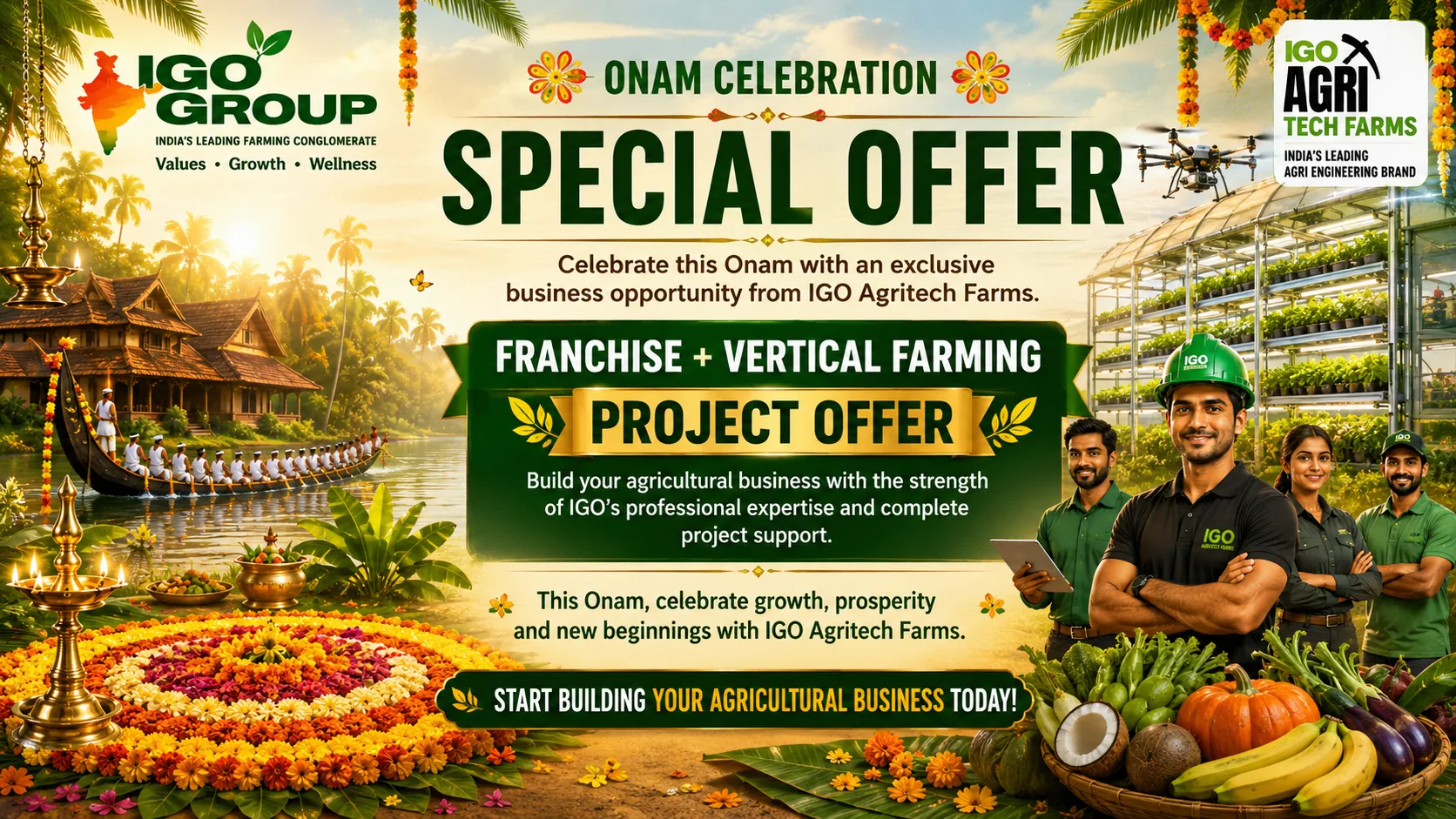Franchise + Vertical Farming Project Offer — build your agricultural business with the strength of IGO's professional expertise and complete project support.